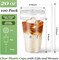100 Sets- 20 oz Clear Plastic Cups with Lids and Straws, Disposable To Go Cups for Cold Drinks, Iced Coffee, Milkshakes, Smoothies